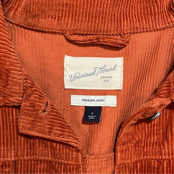 Universal Thread Women’s Jacket S Corduroy Utility Rust Orange Bella Swan - Picture 2 of 6